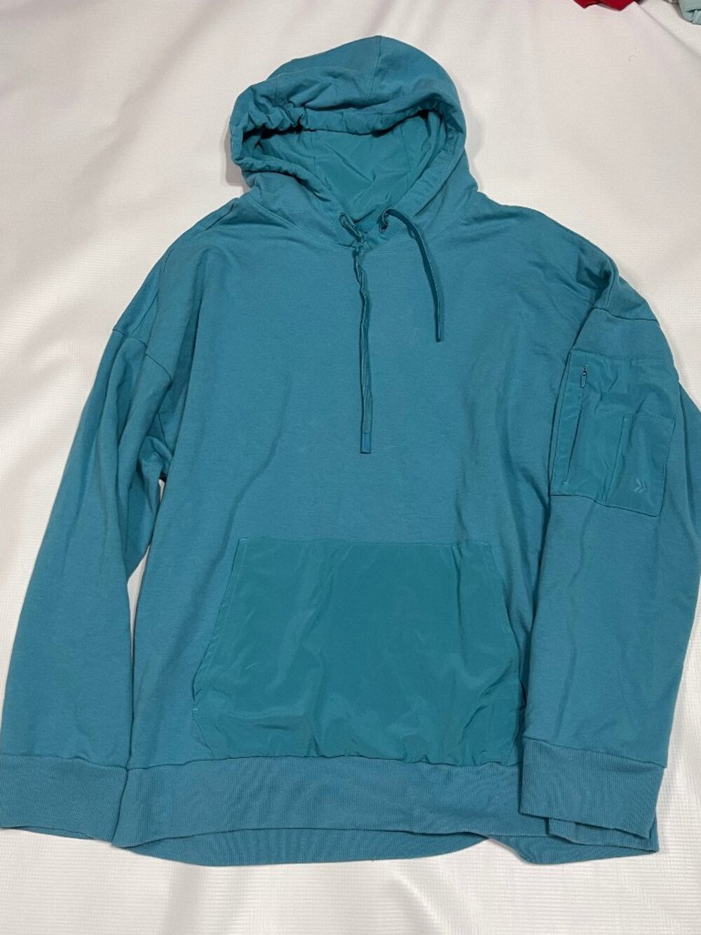 All In Motion Women's Lightweight Jogging Hoodie, Teal, Size Medium, with Sleeve